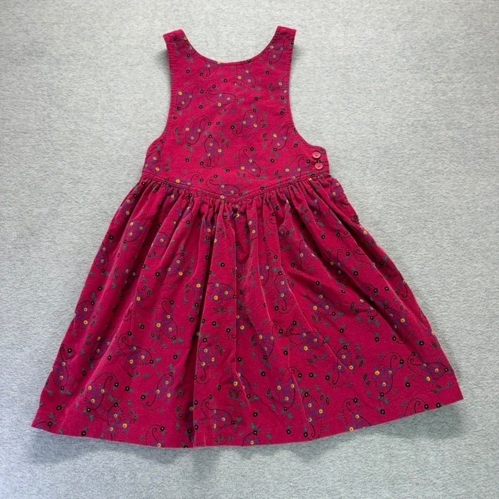 Vintage Radishes & Roses Dress Girls 14 Jumper Pink Corduroy Paisley Floral